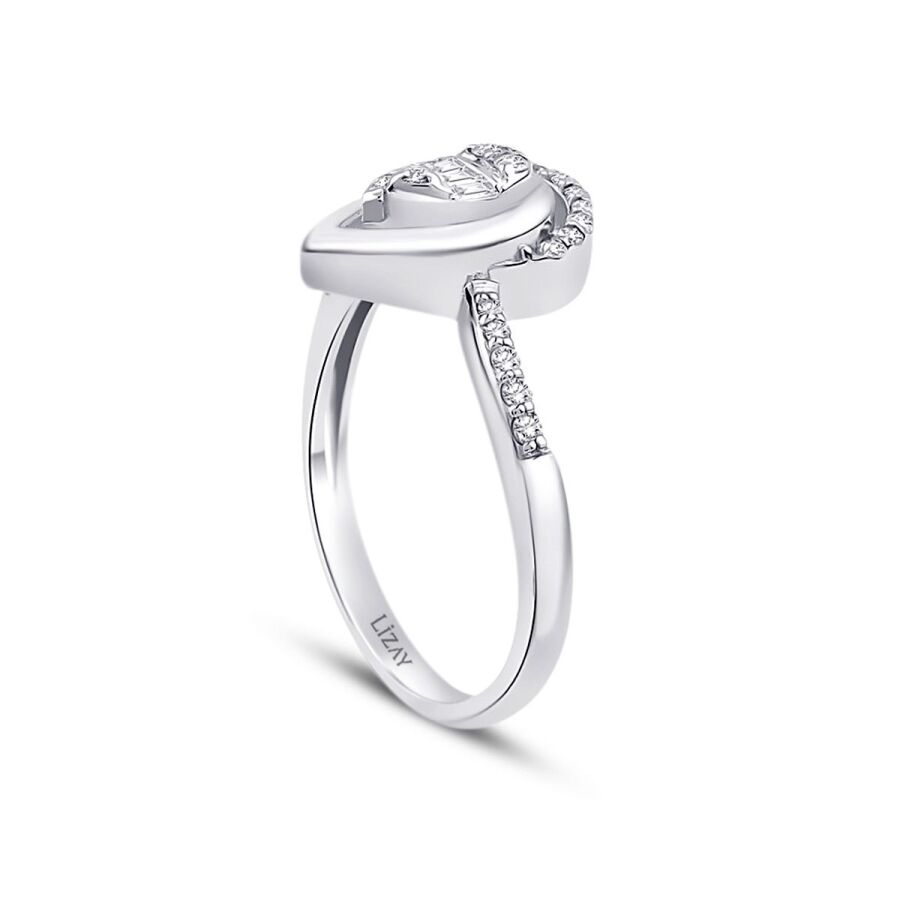 0.19 ct. Diamant Tropfen Baguette Ring