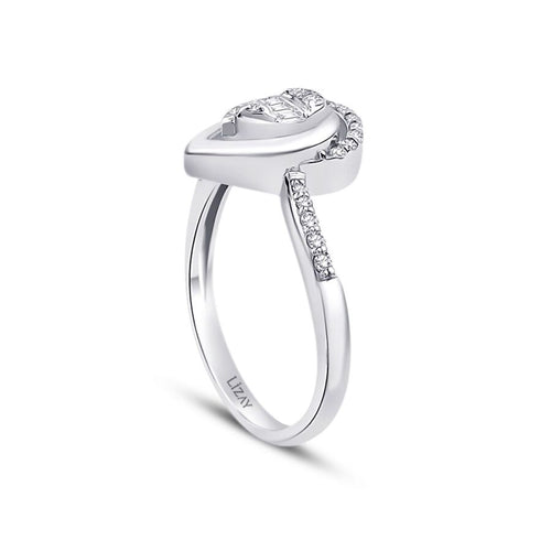 0.19 ct. Diamant Tropfen Baguette Ring