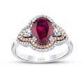 2,46 ct. Diamant Oval Rubin Ring