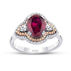 2,46 ct. Diamant Oval Rubin Ring