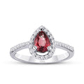 0,83 ct. Diamant Tropfen Rubin Ring