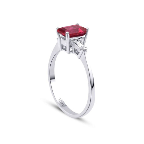1.20 ct. Diamant Baguette Rubin Ring