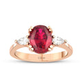 2,78 ct. Diamant Oval Rubin Ring