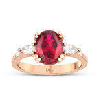 2,78 ct. Diamant Oval Rubin Ring