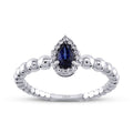 0.43 ct. Diamant Tropfen Saphir Ring
