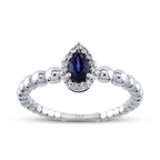 0.43 ct. Diamant Tropfen Saphir Ring