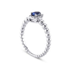 0.43 ct. Diamant Tropfen Saphir Ring