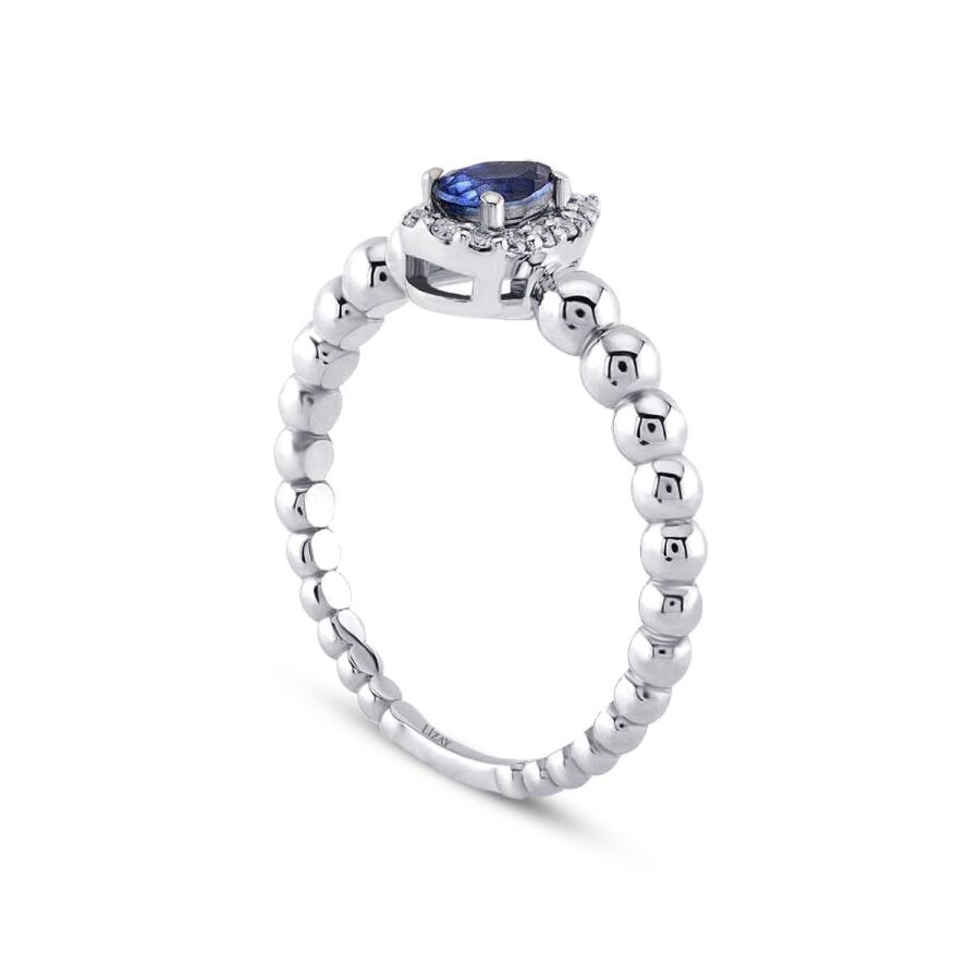 0.43 ct. Diamant Tropfen Saphir Ring