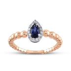 0,34 ct. Diamant Tropfen Saphir Ring