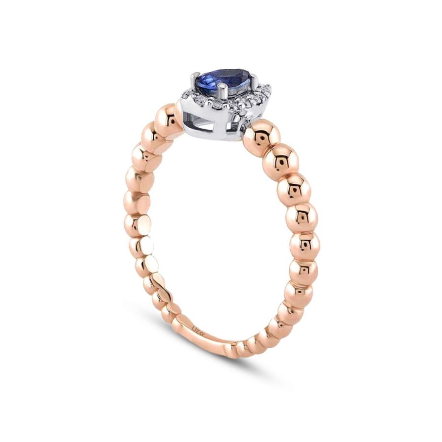 0,34 ct. Diamant Tropfen Saphir Ring