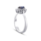0,64 ct. Diamant Tropfen Saphir Ring