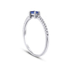 0,22 ct. Diamant Saphir Smaragd Schliff Ring