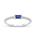 0,22 ct. Diamant Saphir Smaragd Schliff Ring