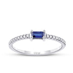 0,22 ct. Diamant Saphir Smaragd Schliff Ring