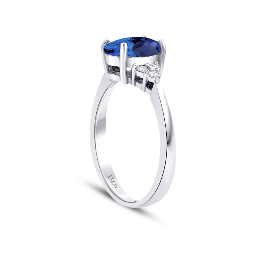 2.27 ct. Diamant Ovale Saphir Ring