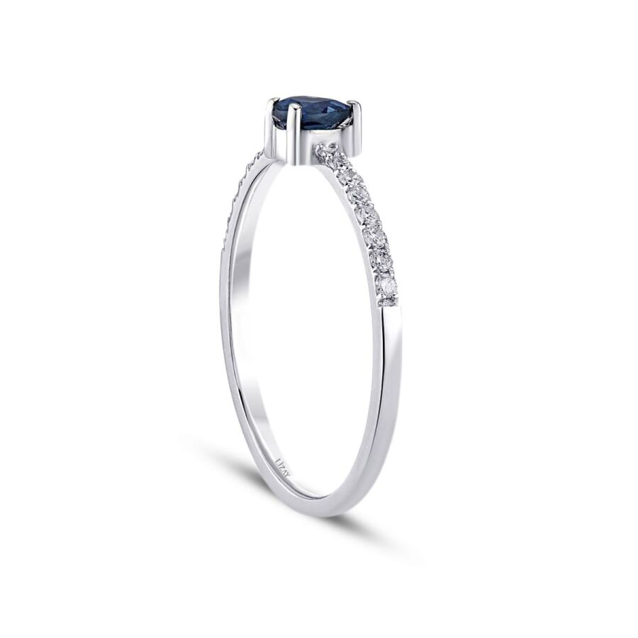 0.36 ct. Diamant Tropfen Saphir Ring