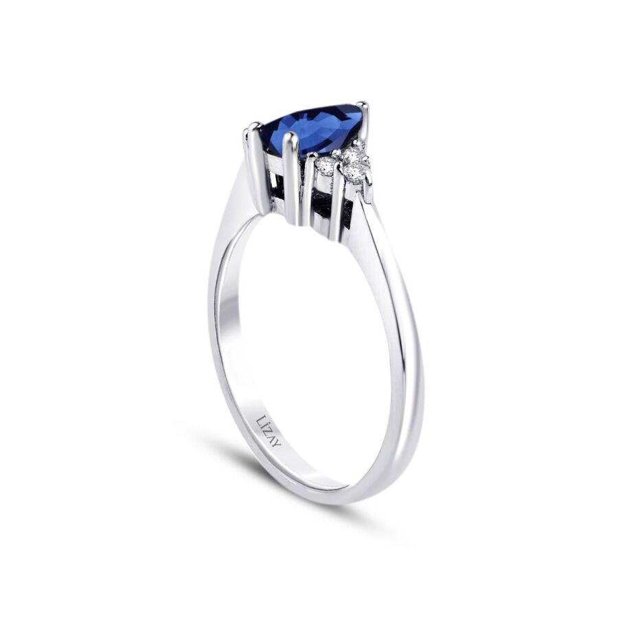 0,93 ct. Diamant Tropfen Saphir Ring
