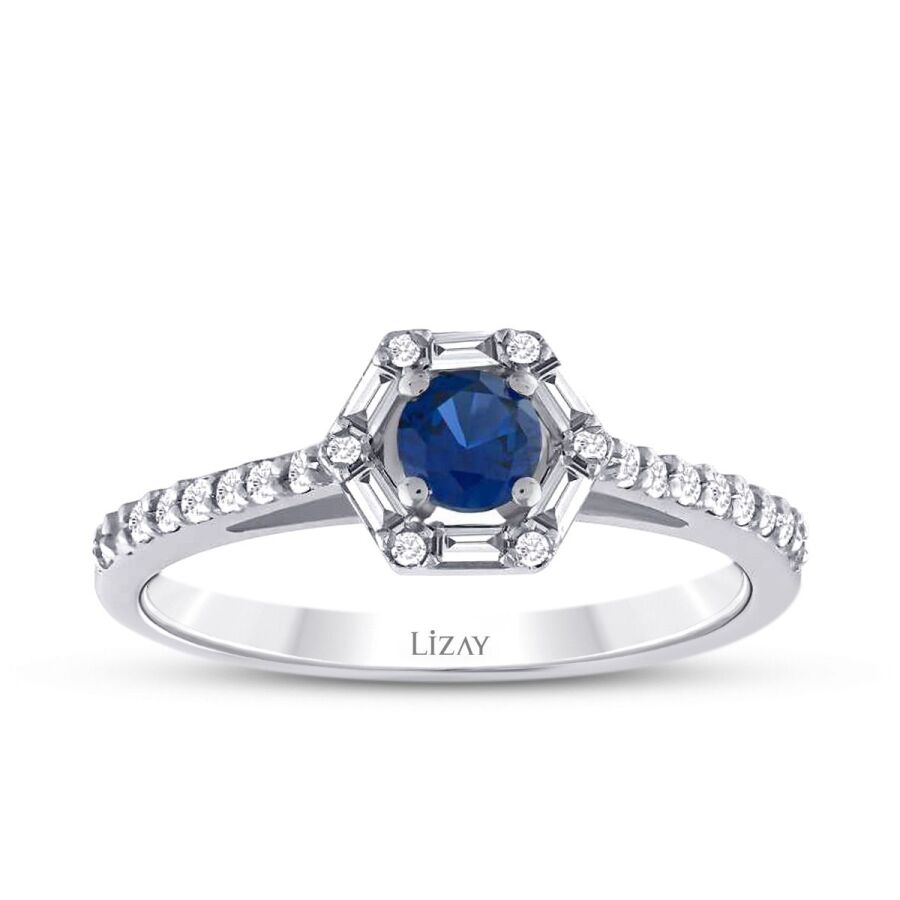 0.61 ct. Diamant Baguette Saphir Ring