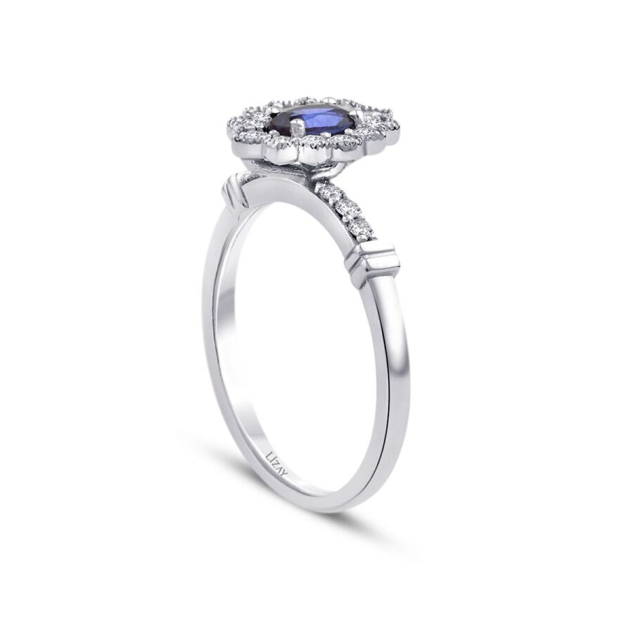 0,89 ct. Diamant Saphir Ring