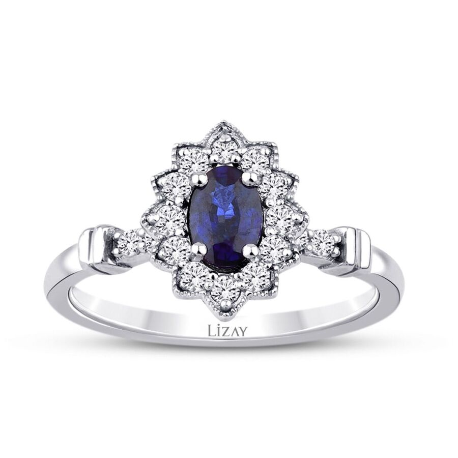 0,89 ct. Diamant Saphir Ring