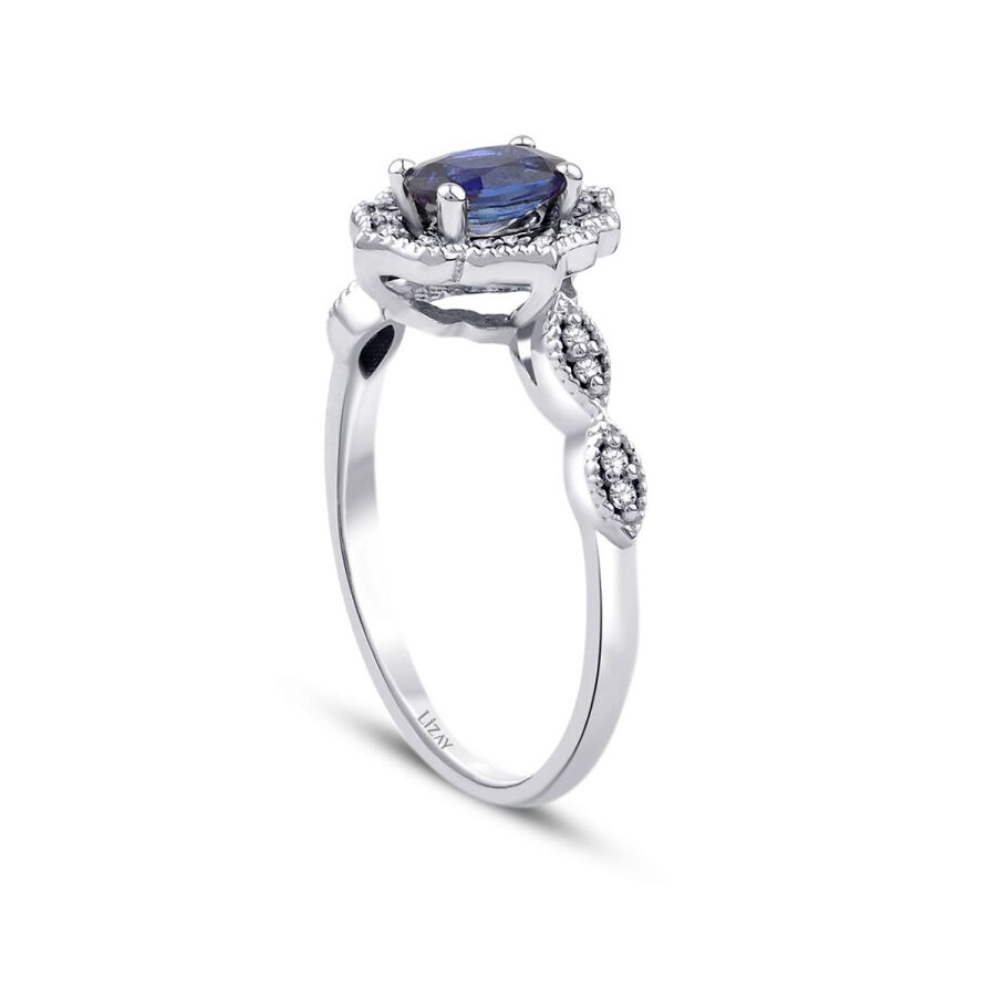 0.71 ct. Diamant Saphir Ring