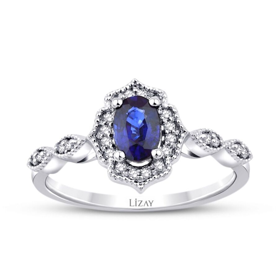 0.71 ct. Diamant Saphir Ring