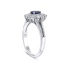 1,30 ct. Diamant Tropfen Saphir Ring
