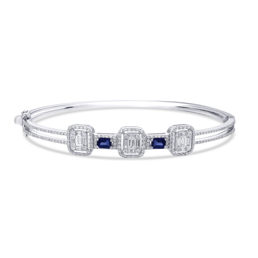 1,84 ct. Diamant Baguette Saphir Armreif