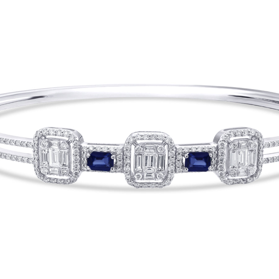1.84 ct. Diamant Baguette Saphir Armreif