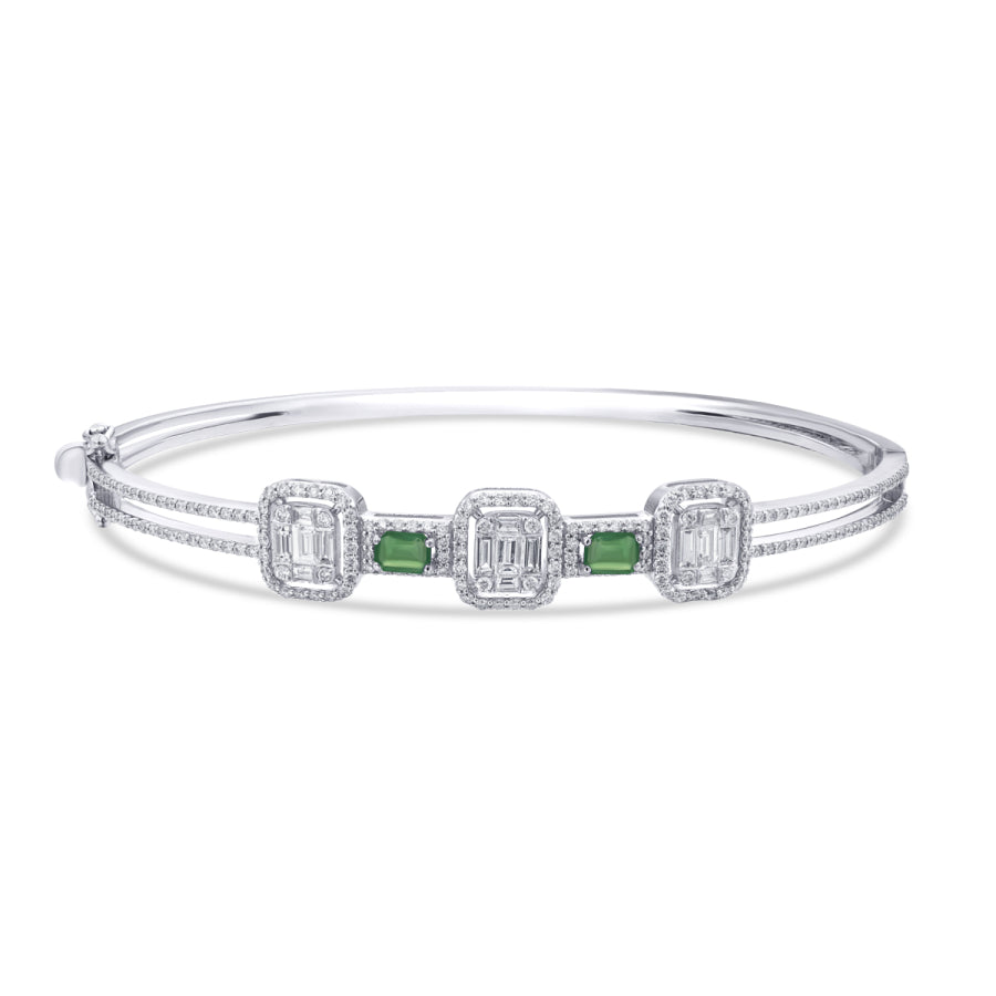 1,68 ct. Diamant Baguette Smaragd Armreif
