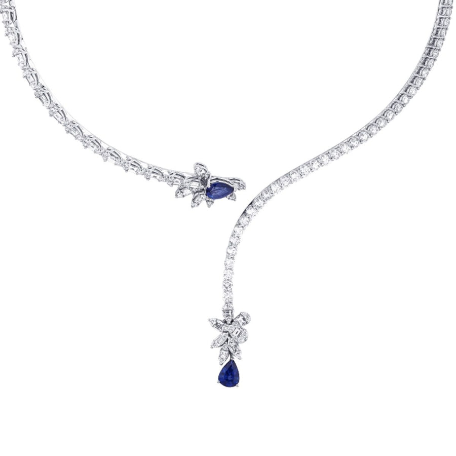 9.71 ct. Diamant Saphir Halskette