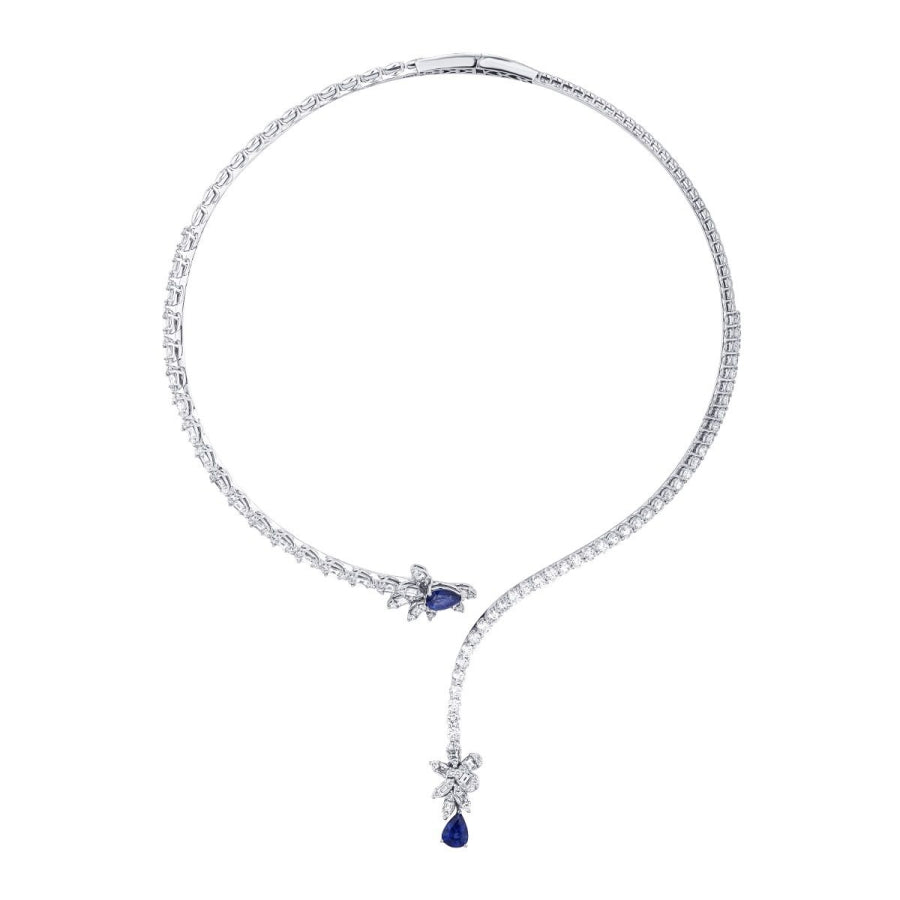 9.71 ct. Diamant Saphir Halskette
