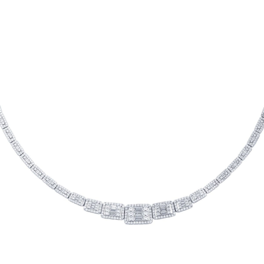 Baguette-Collier in Reihe aus Gold