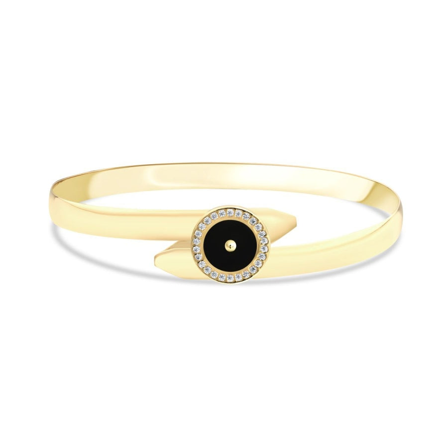 Gold Schwarze-Emaille Armreif