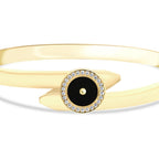 Gold Schwarze-Emaille Armreif