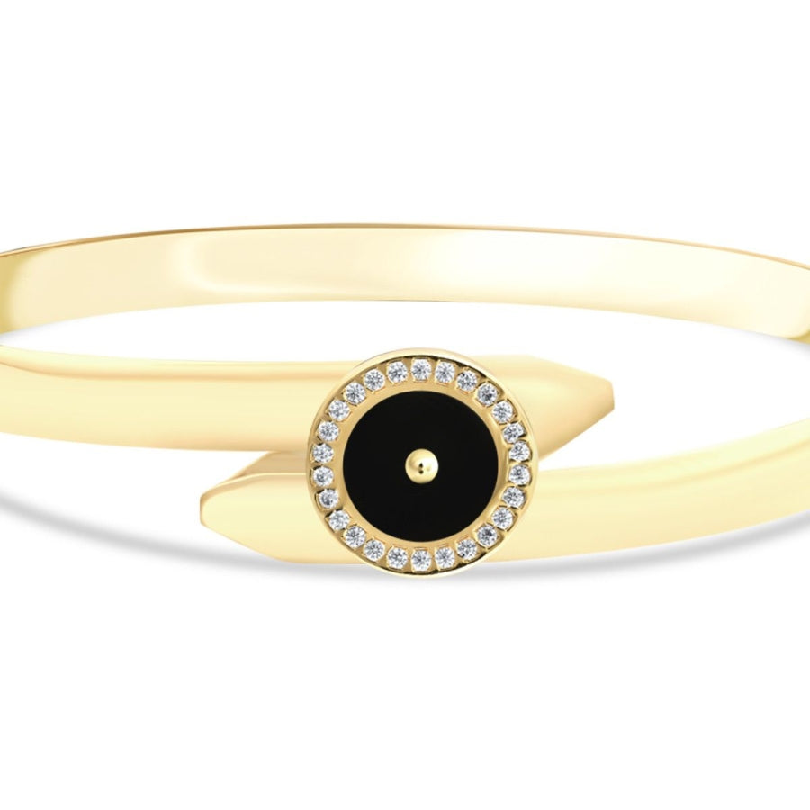 Gold Schwarze-Emaille Armreif