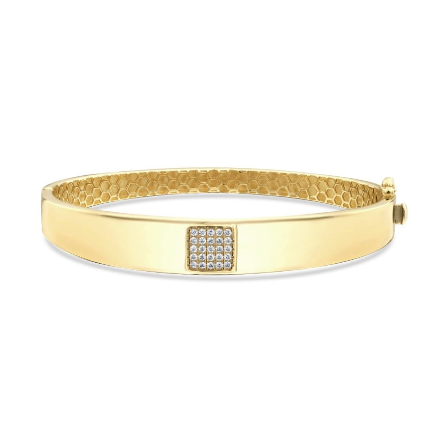 Moderner Armreif mit Stein aus Gold