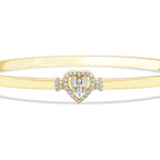 Herz-Baguette-Armreif aus Gold