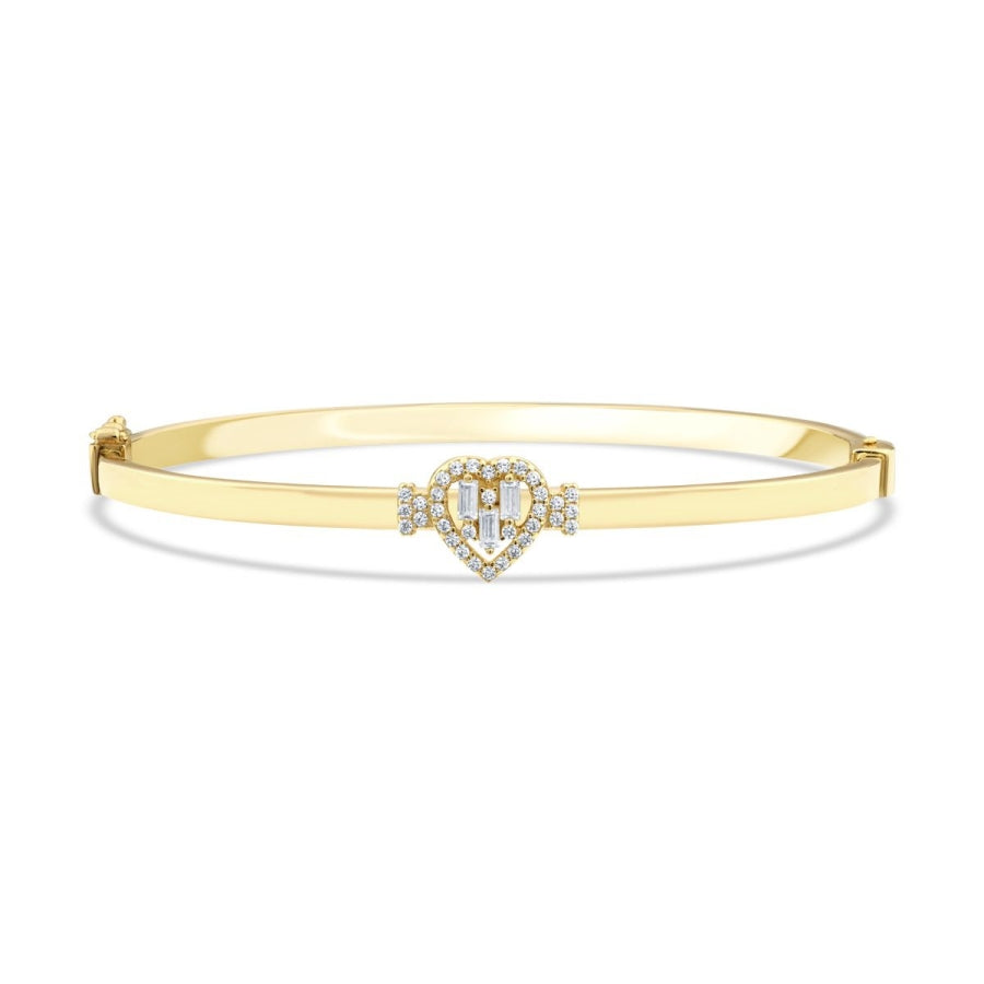 Herz-Baguette-Armreif aus Gold