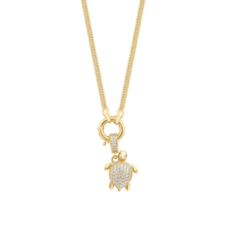 Schildkröten-Halskette mit Stein aus Gold