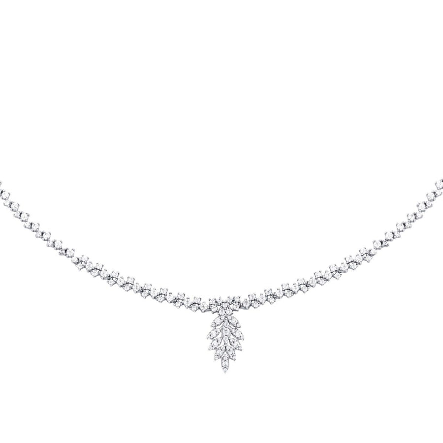 Stein-Blätter-Collier aus Gold