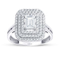 Ring mit drei Reihen Baguette-Steinen aus Gold