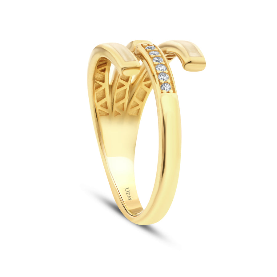 Spiralring mit Emaille aus Gold