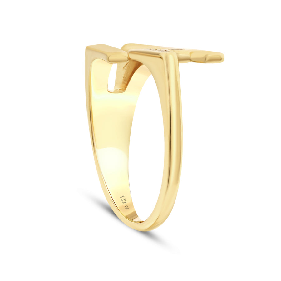 Ring mit Emaille und Stein aus Gold