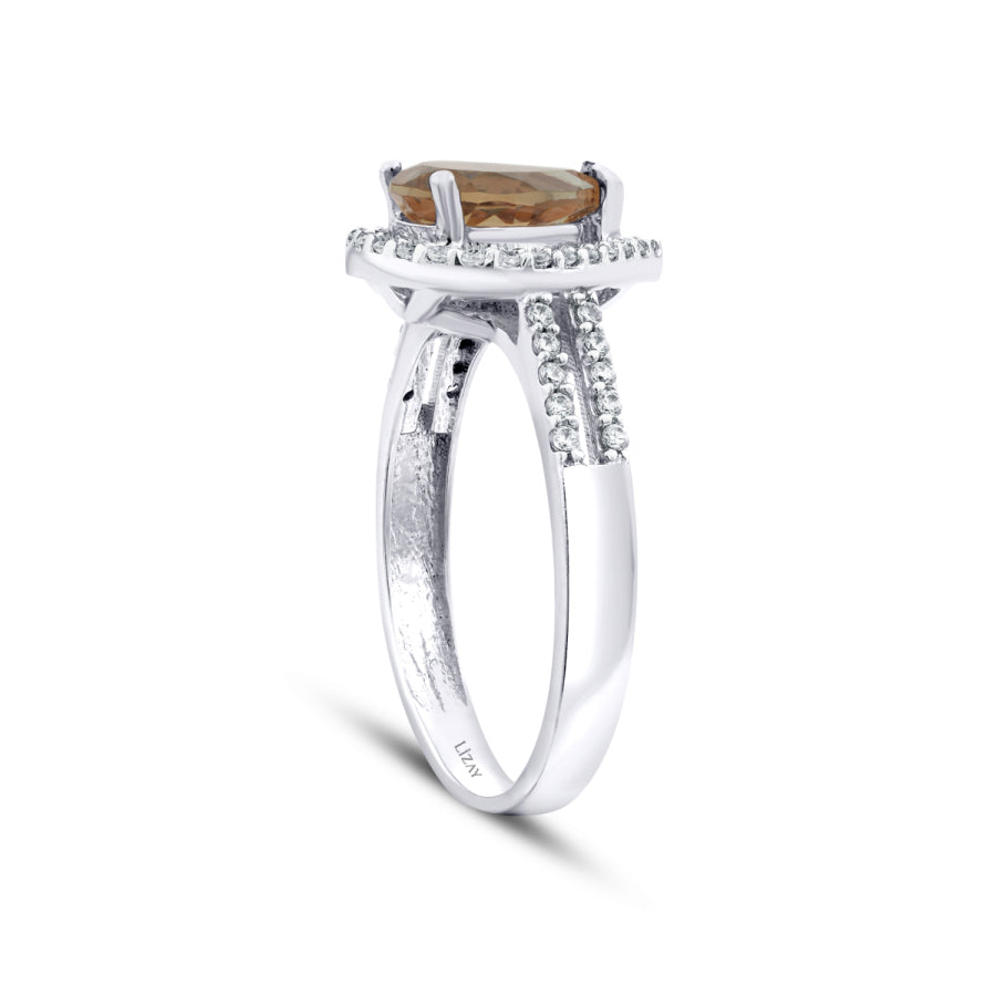 Farbstein-Tropfen-Ring aus Gold