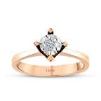 0.02 ct. Diamant Rund Solitär Rosé Ring