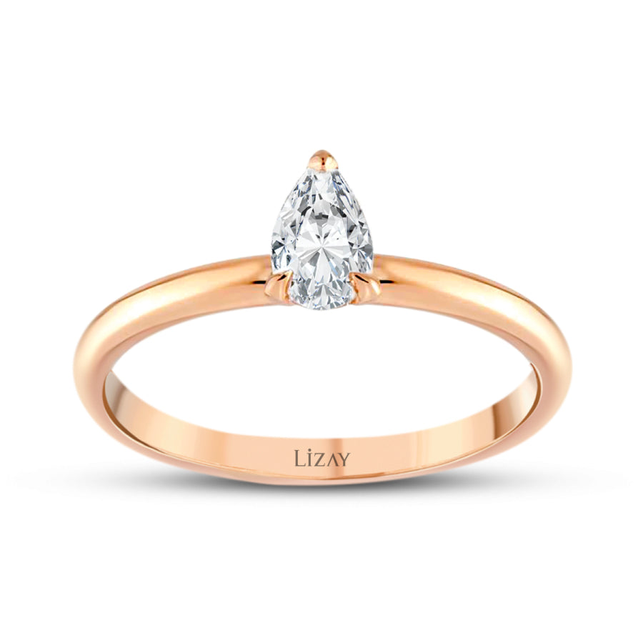 0,30 ct. Diamant Tropfen Solitär Verlobungsring