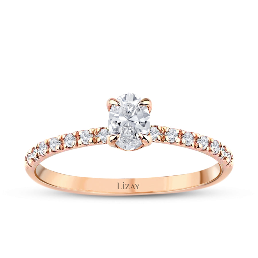 0,37 ct. Diamant Oval Solitär Verlobungsring