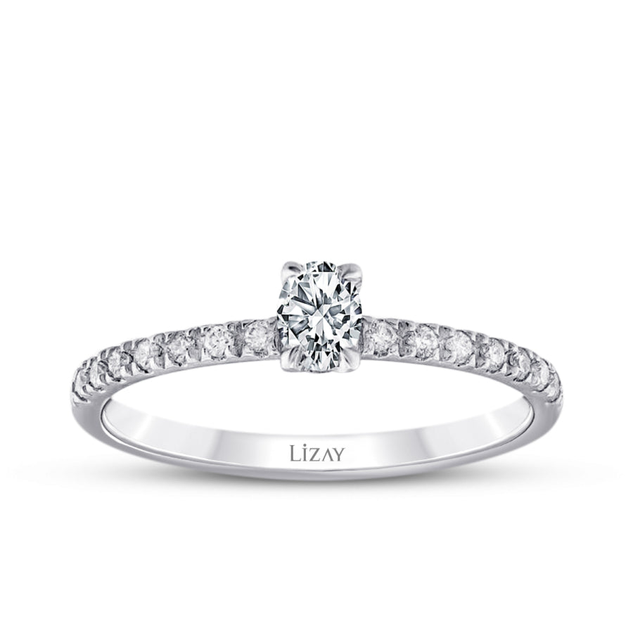 0,31 ct. Diamant Oval Solitär Verlobungsring