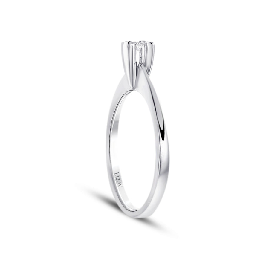 0.04 ct. Diamant Rund Solitär Verlobungsring Ring